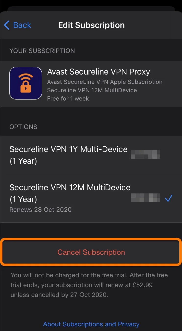 9 Cancel Subscription
