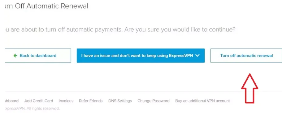 turn off automatic renewal