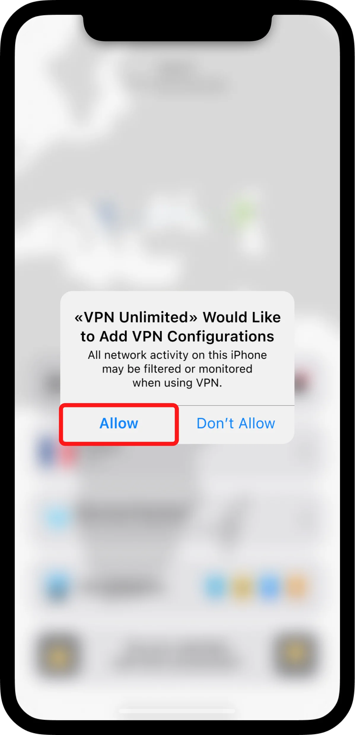 Allow Configurations for VPN Unlimited on iOS