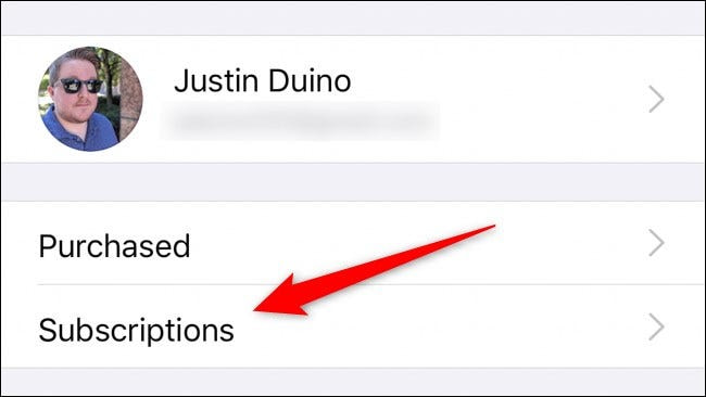 Apple iphone app store tap subscriptions