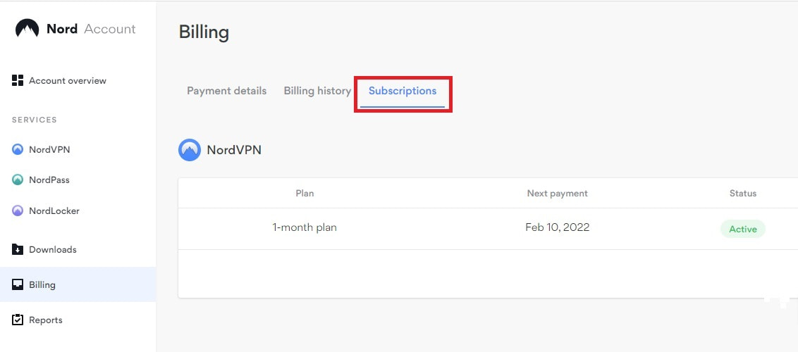 Billing Subscription