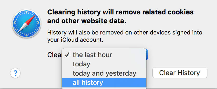 How do cookies affect the VPN? - on macOS - Choose time range you want to clear