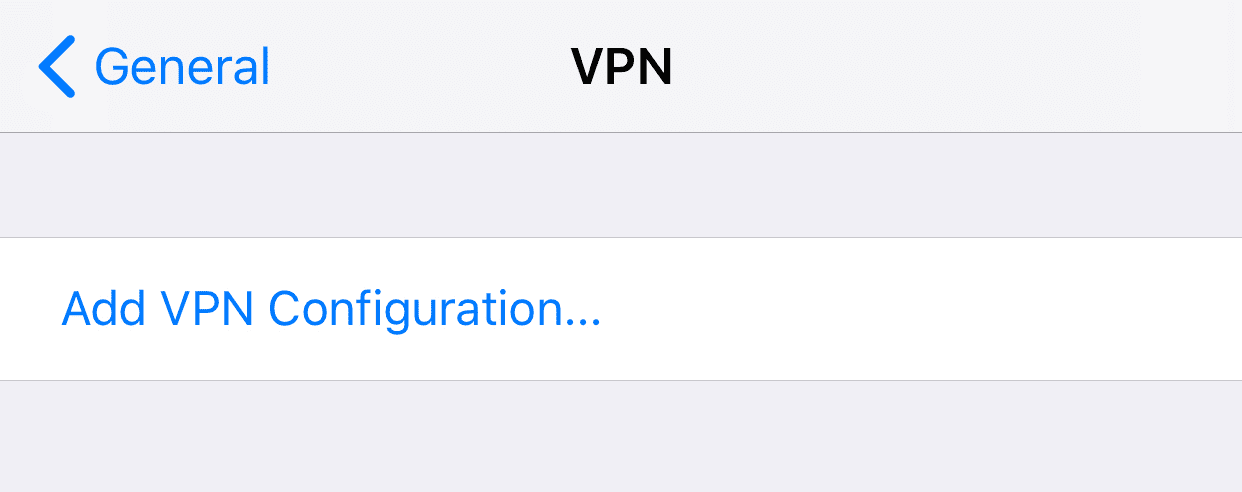 IKEv2 configuration guide for all major platforms - Go to Settings>General>VPN>Add VPN Configuration